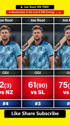 🔥 Joe Root ON FIRE! A Masterclass in His Last 6 ODI Innings 🏏👑 #JoeRoot #cricketlovers | Dream Comparison