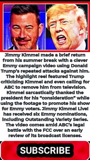Jimmy Kimmel FIRES BACK at Trump With Brutal Emmy Video!