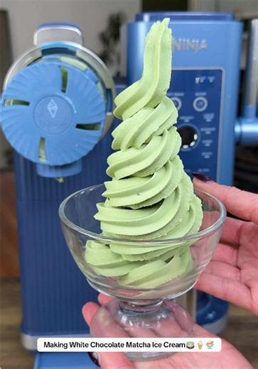 Making a white chocolate matcha ice cream in my @Ninja UK CREAMi 🍵🍦Prime Day ends tonight, so it’s the perfect time to grab one!! AD #NinjaCREAMi #matcha #icecream #Recipe #viral