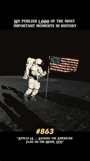 Epic Eventus on Instagram: "In 1971, astronauts of Apollo 14 planted the American flag on the Moon, captured in historic footage. This moment marked a major achievement in the Apollo program, showcasing human determination, scientific exploration, and the drive to push beyond our earthly limits. The images reflect not only the technical success of the mission but also the symbolic triumph of human curiosity and perseverance in space exploration."