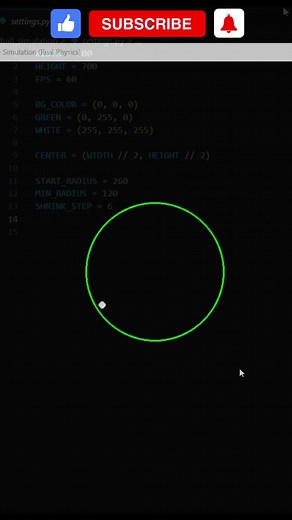 Ball Simulation Animation Using python #coding #viraltech #shorts #viralshorts #pythonprogramming