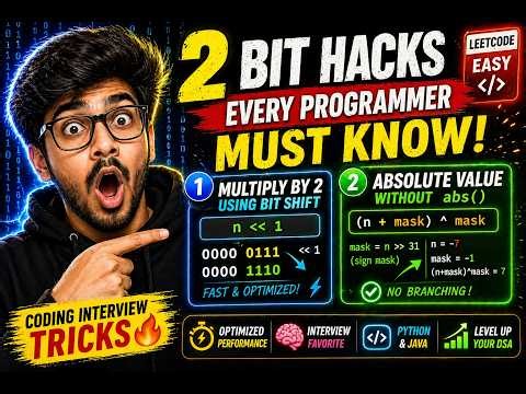 2 Powerful Bit Manipulation Tricks in Python & Java | Multiply by 2 + Absolute Value Without abs()