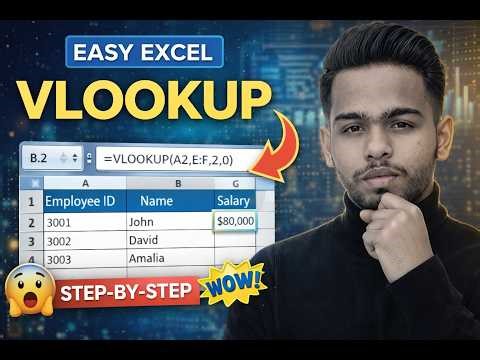 VLOOKUP in Excel Made Easy | Step-by-Step Tutorial for Beginners