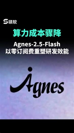 Agnes-2.5-Flash以零订阅费重塑研发效能 算力成本骤降：Agnes-2.5-Flash以零订阅费重塑研发效能#算力 #AI #硕软 #Token