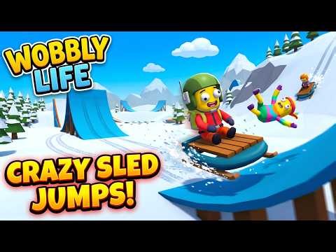 CRAZY STUNTS JUMPS WITH SLEDS in WOBBLY LIFE