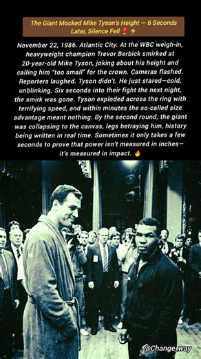 The Giant Mocked Mike Tyson’s Height — 6 Seconds Later, Silence Fell 🥊⚡