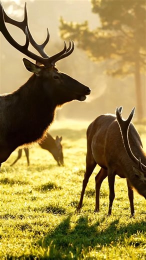 “Peaceful Elk Hiking Through Nature 🦌🌿” #elk #animals #nature
