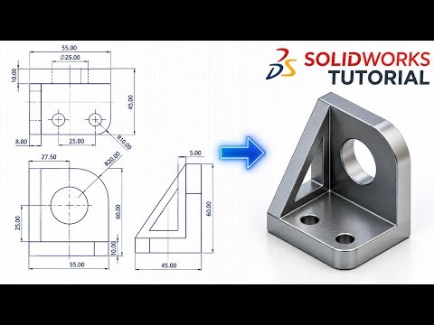 SolidWorks Tutorial for Beginners | 2D Drawing to 3D Model in Minutes! 🚀
