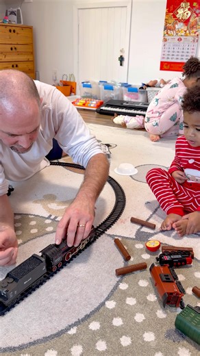 He is so excited to test out his trains. His excitement is on a different level | A Life Less Scripted