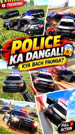 Police Car Ka Sabse Dangerous Stunt 😱🚔 | Indian Bike 3D#shorts
