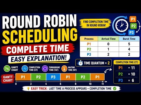 How to Find Completion Time in Round Robin Scheduling 🔥 | Easy OS Explanation