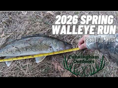 2026 Walleye Fishing | Spring Walleye Run on the Peshtigo River, Wisconsin | Filmed on GoPro HERO7