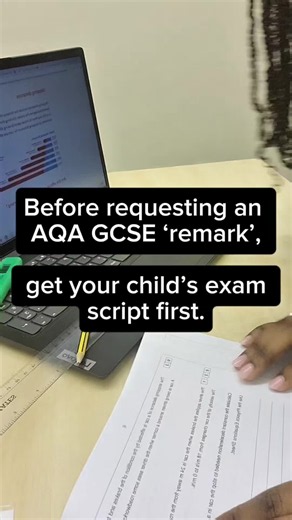 Before requesting an AQA GCSE “remark”, get your child’s exam script first. Here’s how 👇 The official term is a review of marking, but being one or two marks below the next grade does not automatically mean the paper was marked incorrectly. 1️⃣ Contact the school or exams officer For students entered through a school, the request must be made through the school—not directly by the parent. 2️⃣ Ask for a “priority copy of the marked paper” This allows the school to access the exam script before d