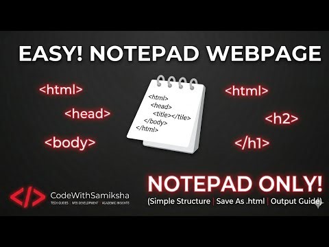 Learn HTML basic Structure using notepad for beginners | HTML on Notepad 