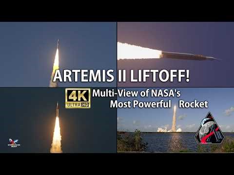Artemis II 4K Launch – Multi-View NASA Camera Footage | April 1, 2026