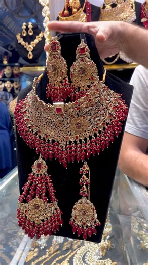 👑❤️ Luxury Heavy Dark Maroon Collar Set 💎✨ | Royal Bridal Jewellery Collection 👰‍♀️💍#bridal