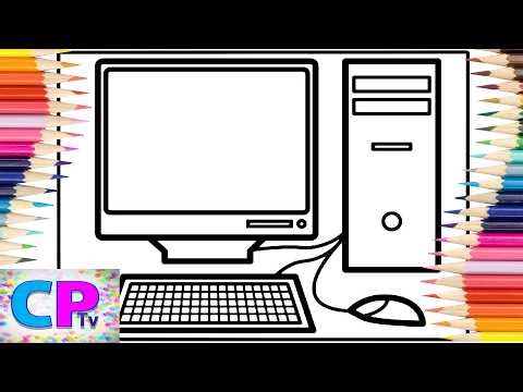 Desktop Computer/Old Gaming Computer/Coloring Ideas/Drawing Art/Creative Coloring Book