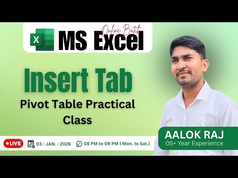 Pivot Table and Chart in Excel | Excel Tutorial in Hindi | Online Class by Aalok Sir