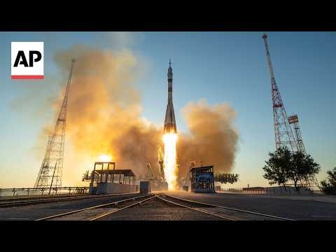 US-Russian crew launches to International Space Station for 8-month mission