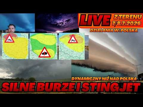 Burze w Polsce południowej. StingJet z wiatrem do 130 km/h ma Wybrzeżu. Relacja z terenu. 7/8.7