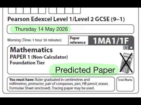 GCSE Maths Predicted Paper 1 Foundation | Summer 2026 | GCSE Maths Revision