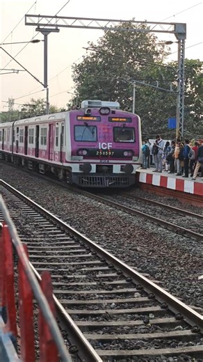 Indian local train entering railway station| Reverse train entering video #shorts #train #localtrain