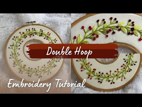 DIY Double Hoop Floral Wreath | Stunning Hand Embroidery Tutorial 🌿 Beginner Friendly 🧵🪡