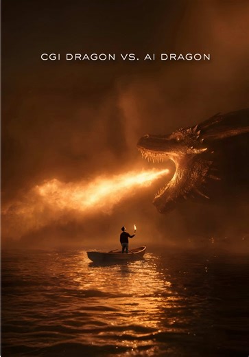 Professional Hollywood CGI vs. AI 🎬 The lighting. The fire simulation. The textures. AI is getting terrifyingly good at handling complex scenes and it’s happening at a speed we never expected. The tools I used to make this were: midjourney, nano banana pro 2, adobe lightroom, kling 3.0, and davinci resolve. If you want the exact process how I made this, comment “dragon” and I’ll send you a full guide. Are we looking at the very near future of VFX? Or is there still a soul to Hollywood CGI that 