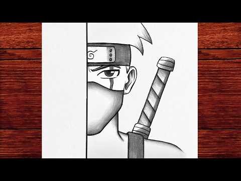 How to Draw Kakashi Face Easy | Naruto Drawing