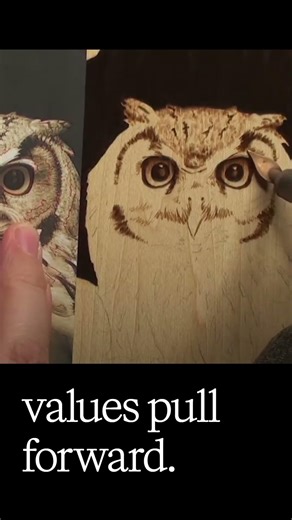 Light pulls forward darkness falls back #woodburning #arttech #shorts