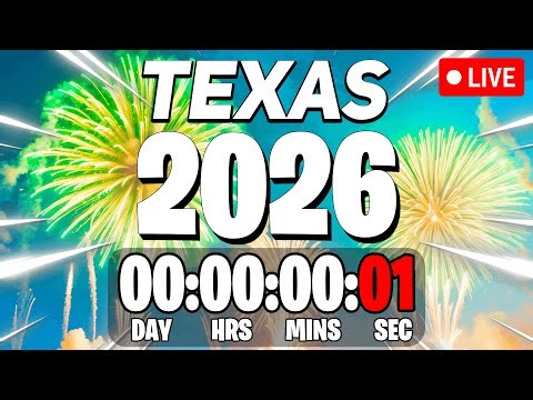 TEXAS NEW YEARS 2026 COUNTDOWN LIVE🔴 24/7 & CST Time zone New Year Countdown!