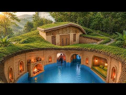 Real Life Spent 132Day Build Temple Secret Underground House Tunnel Pools Underground