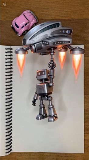 Magic Notebook ✨ | UFO Abduction! Robot Taken Away 🤖🛸 #magicnotebook #animation