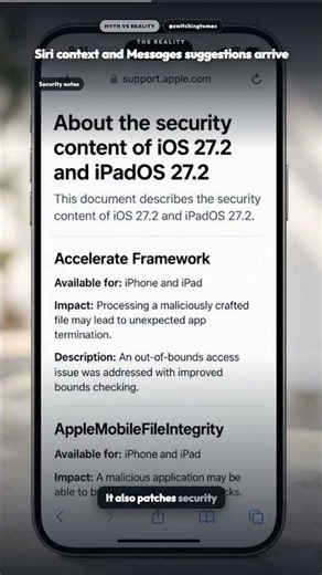 iOS 27.2 Update: Siri, Messages and Security Fixes