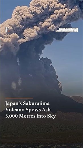 Japan’s Sakurajima Volcano Spews Ash 3,000 Metres into Sky | N18G