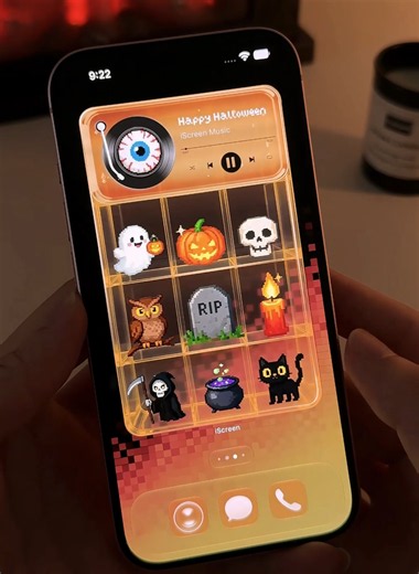Customized my phone for spooky season with these cute & interactive widgets! 🎃👻 Tutorial on how to get this iOS 27 Halloween setup with extra large widgets guide !#halloween2026 #halloween #widget #iphone #wallpaper