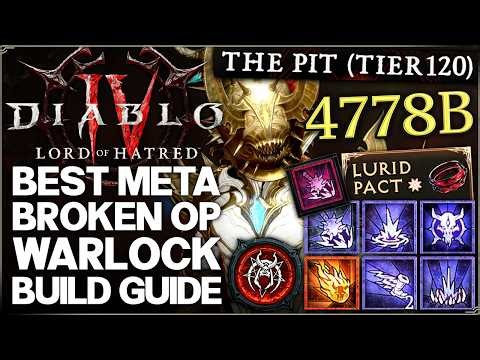 Diablo 4 - New Best OP TRILLION DAMAGE Warlock Build - Season 13 Meta 1 Shot Rampage Easy T12 Guide!