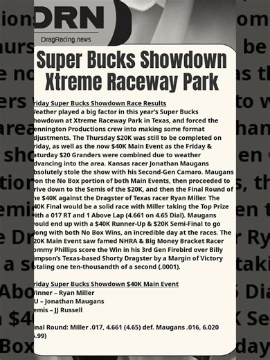 Pennington Productions Super Bucks Showdown @ XRP Friday Event Recap