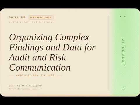 AI for Audit: Organizing Complex Findings and Data for Audit and Risk Communication