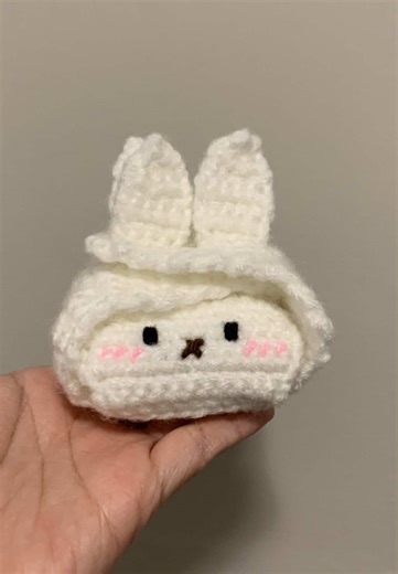 My bff asked me to make this. Of course, I had to do it🥰 #crochet #airpod #bunny #miffy I followed a tutorial on YouTube by: Big Bear Craft