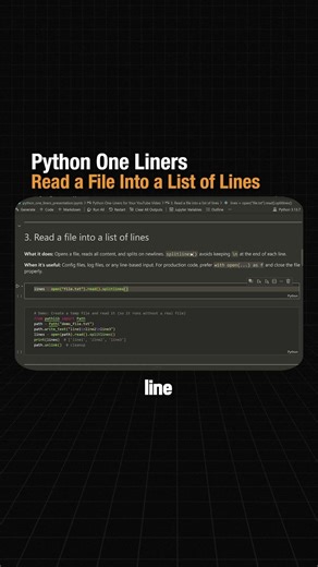 Did you know Python has a built in method to read any file into a clean list? 🔥