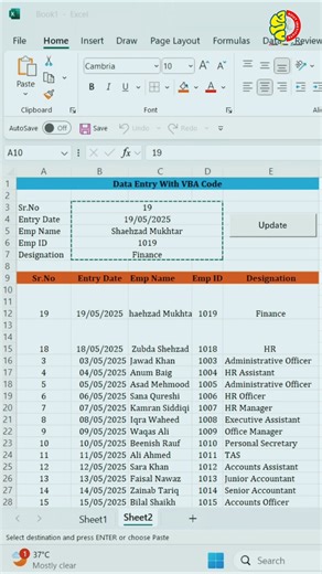 VBA Code: The Data Entry Hack You Didn't Know About#excelshortcuts #exceltricks #computereducation