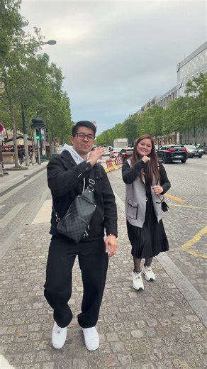 Champs-Élysées with Wife in Paris