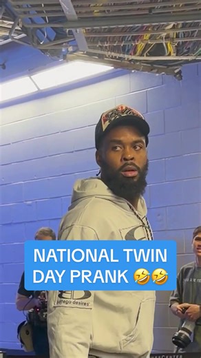 To celebrate National Twin Day yesterday, we tried to prank the guys during walk-ins 🤣 #twins #nationaltwinday #prank