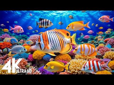 Under Red Sea 4K -Beautiful Coral Reef Fish in Aquarium, Sea Animals for Relaxation,4K Video UHD #27