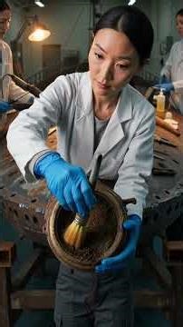 A wrecked ship is salvaged, restored, and returns to sea footage.