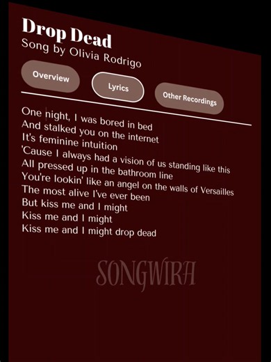Drop Dead🎶🎧 #dropdead #oliviarodrigo #songlyrics #lyricsmusic #fypシ゚viral