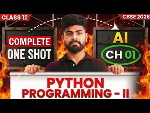Python Programming II Unit 1🔥 Class 12 Artificial Intelligence |CBSE Boards 2026 SUBJECT CODE - 843
