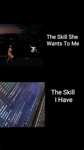 My GF showing couple goals skills 😍Meanwhile me debugging life & code 💻Love + Logic = Perfect match