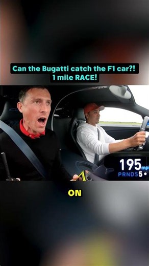 Bugatti Chiron v F1 Car: 1-MILE ROLL RACE
